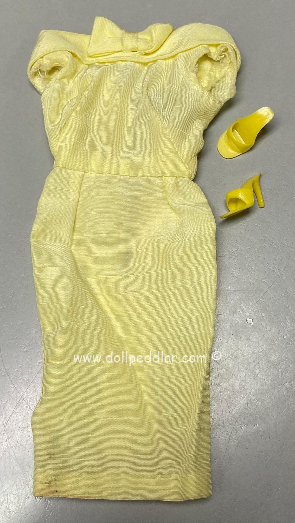 Vintage Barbie Yellow Sheath Dress and "Japan" Shoes
