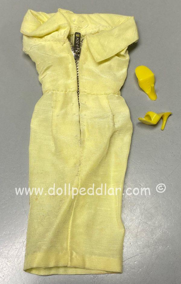 Vintage Barbie Yellow Sheath Dress and "Japan" Shoes - Image 2
