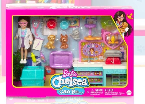 HGT12 Barbie Chelsea Can Be Doll Vet Play Set