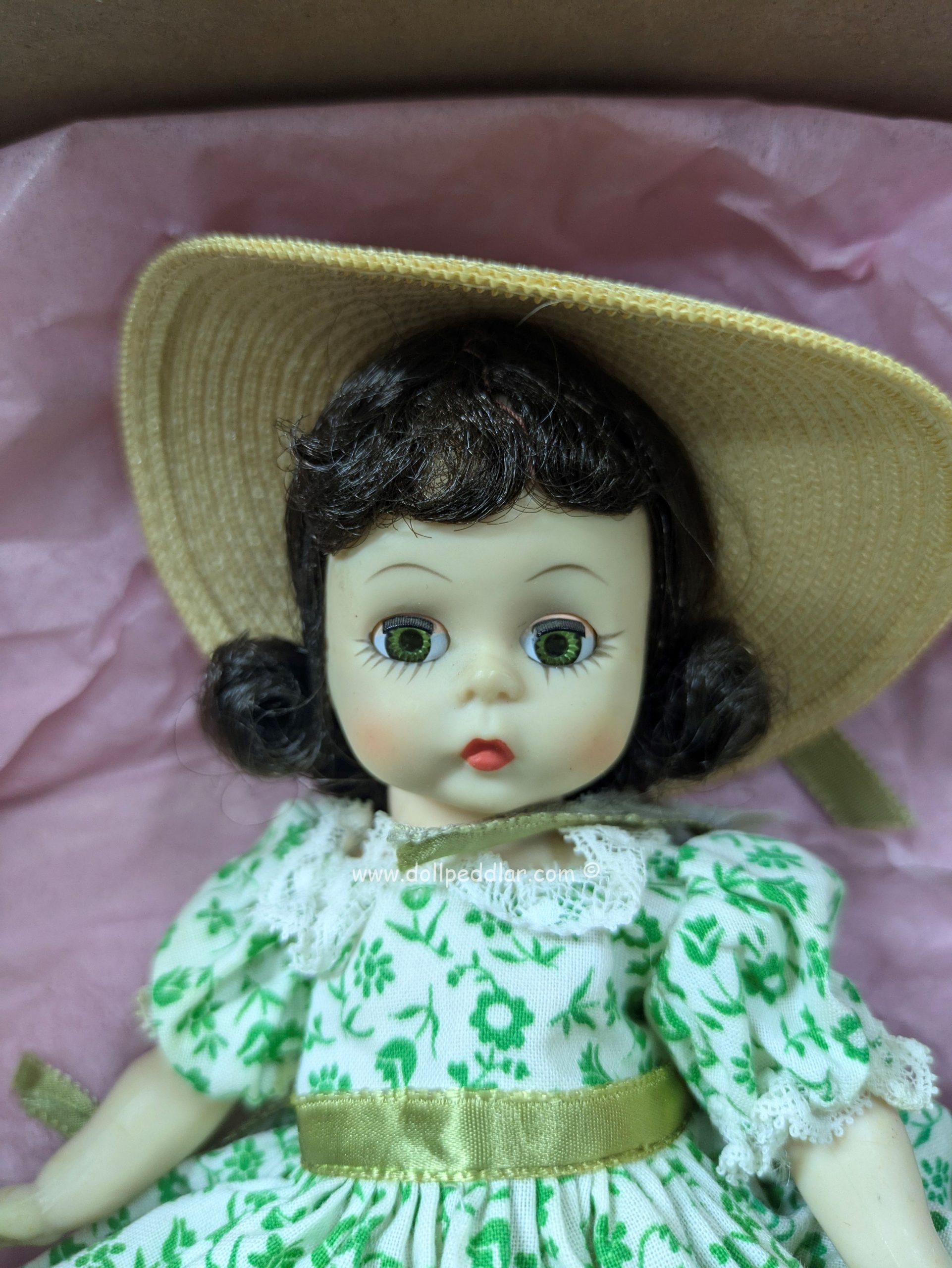 Vintage Gone with the Wind Scarlett O'Hara 8 Picnic  RARE White with green  flowers only  Doll Peddlar