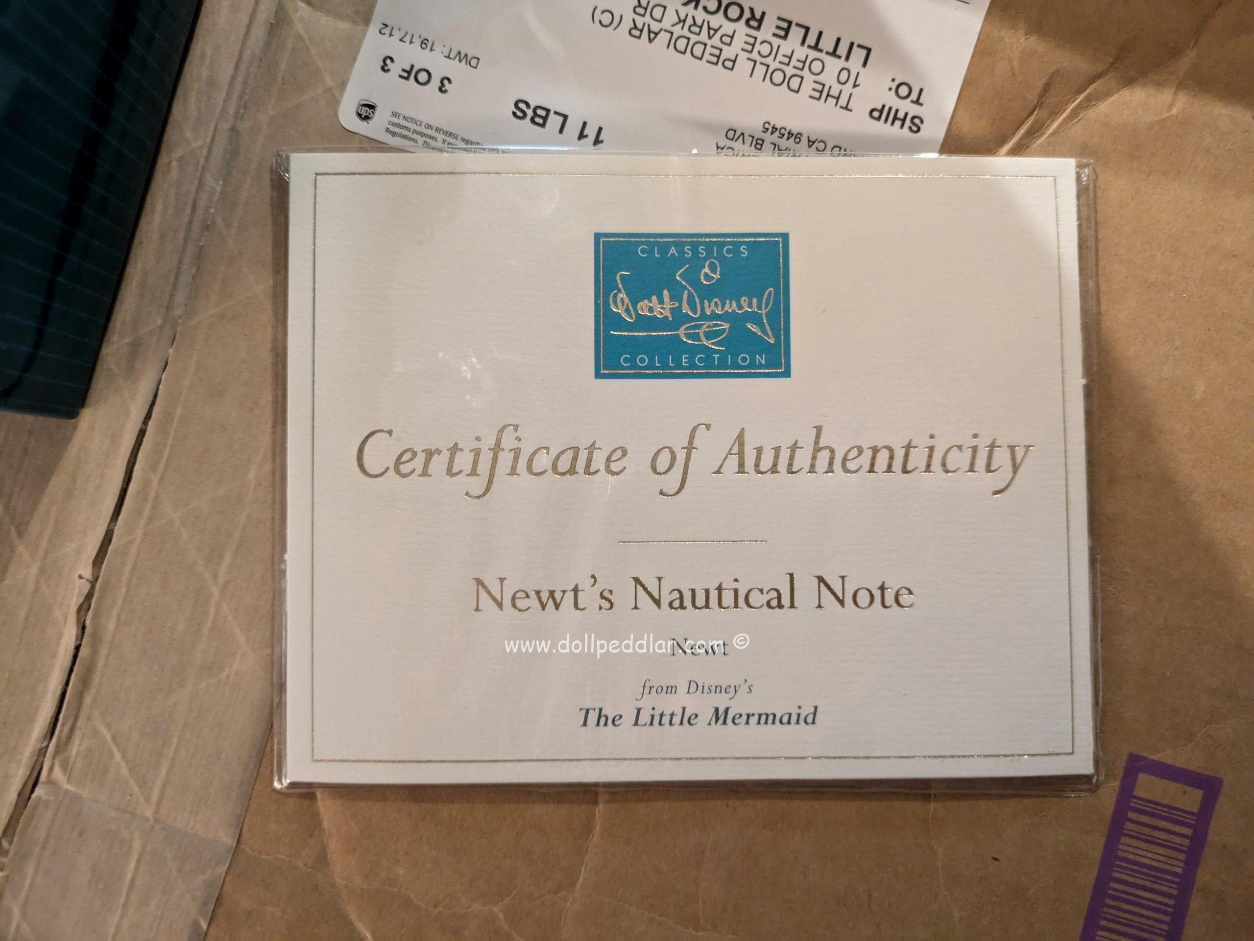 WDCC The Little Mermaid Newt's Nautical Notes Porcelain Figurine NRFB w/ COA - Image 7