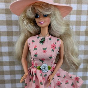 Barbie Dressed in Pink Flower Dress