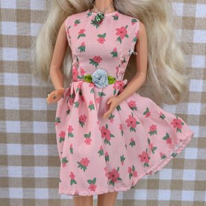 Barbie Dressed in Pink Flower Dress