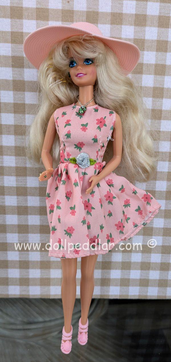 Barbie Dressed in Pink Flower Dress - Image 2