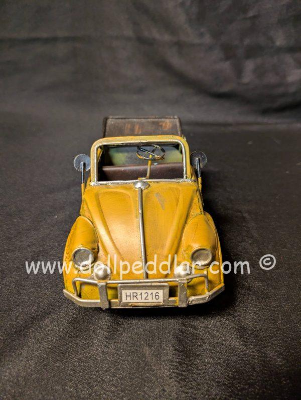 Yellow 'Beetle' Cast Iron Car Toy 7" x 3" x 3.25" - Image 2