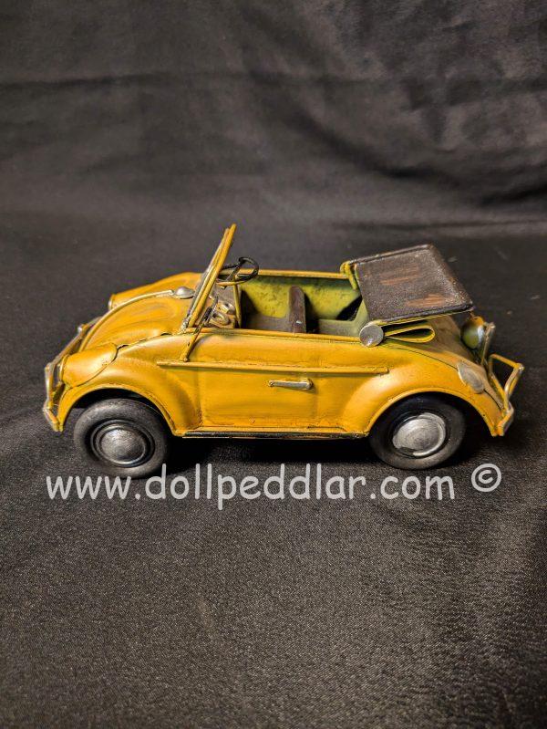 Yellow 'Beetle' Cast Iron Car Toy 7" x 3" x 3.25" - Image 3