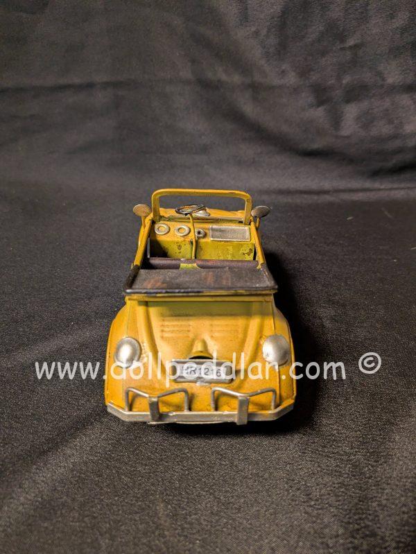 Yellow 'Beetle' Cast Iron Car Toy 7" x 3" x 3.25" - Image 4