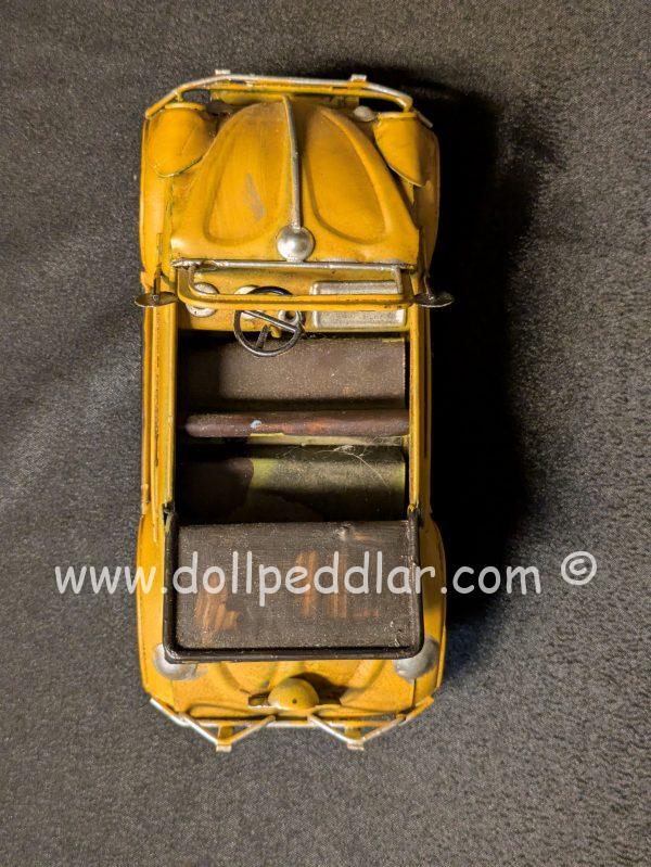 Yellow 'Beetle' Cast Iron Car Toy 7" x 3" x 3.25" - Image 6