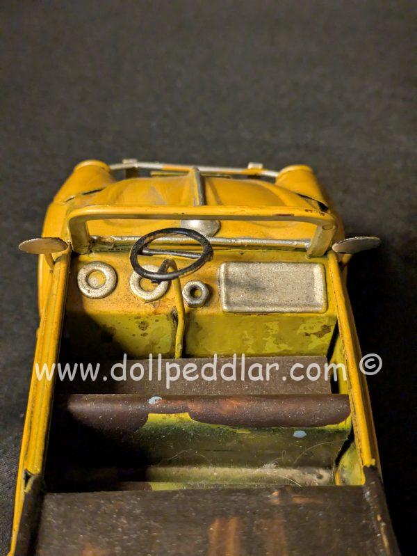 Yellow 'Beetle' Cast Iron Car Toy 7" x 3" x 3.25" - Image 7