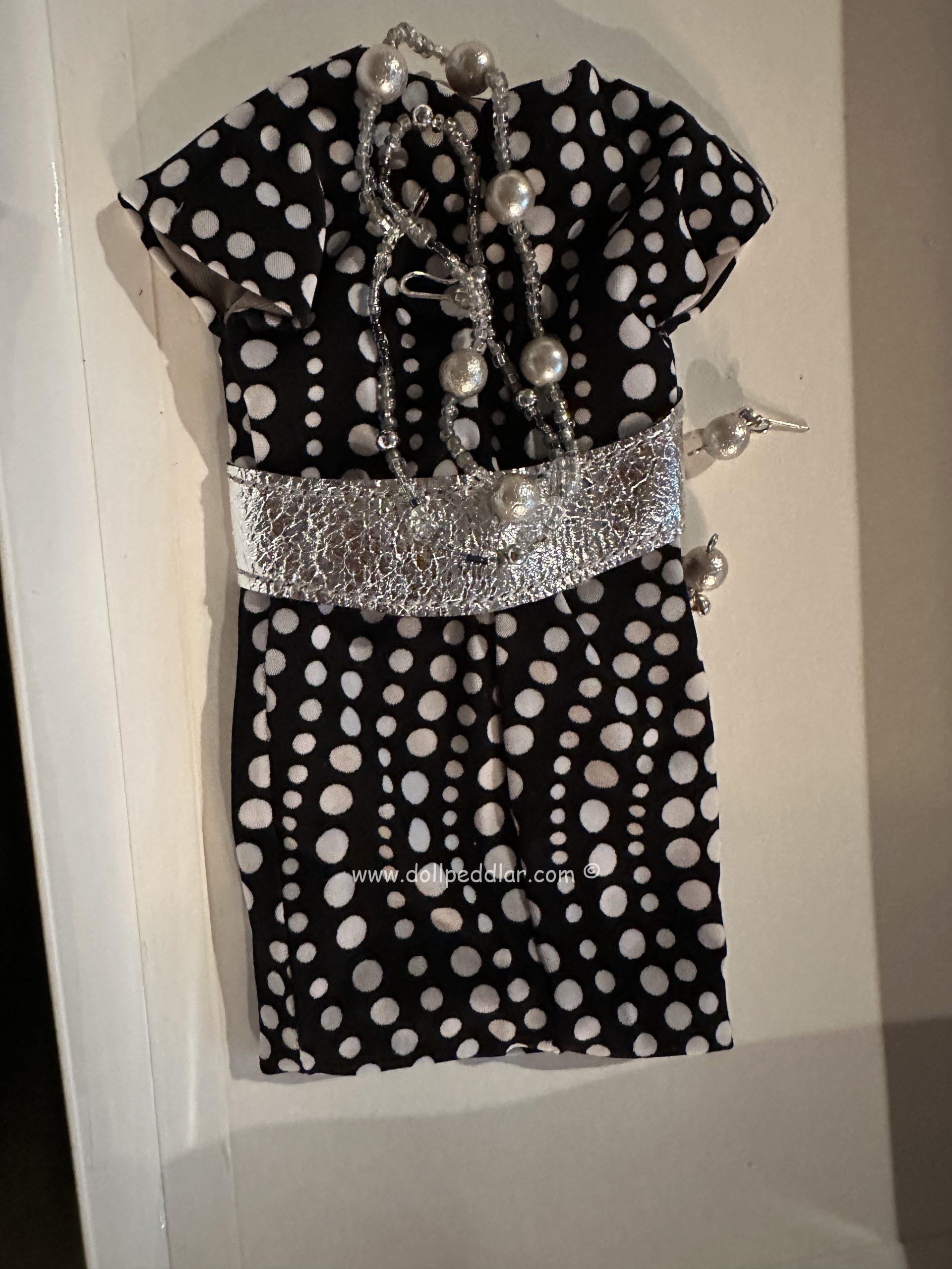 Randall Craig RTW Black polka dot outfit for 12” fashion dolls