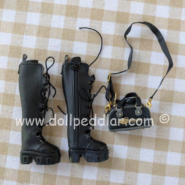Integrity Black Boots and Purse Set for 12" Dolls
