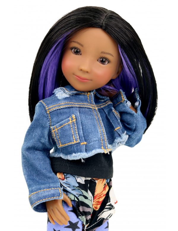 Ruby Red Siblies Denim Duo (Purple) Outfit for 12" Dolls - Image 3