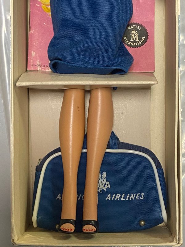 #4 Vintage Brunette Ponytail Barbie Dressed in Airline Stewardess Fashion - Image 4