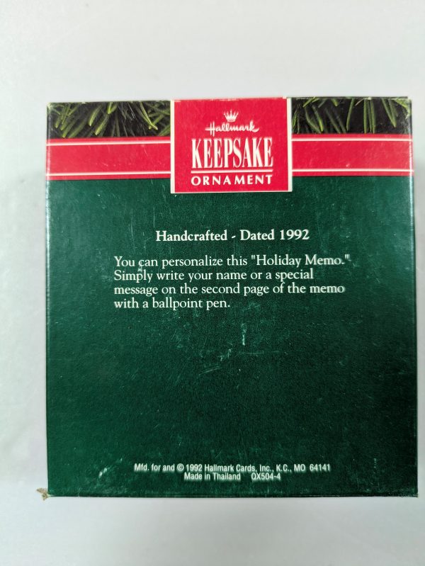 Hallmark Ornament Holiday Memo 1992 - Image 3