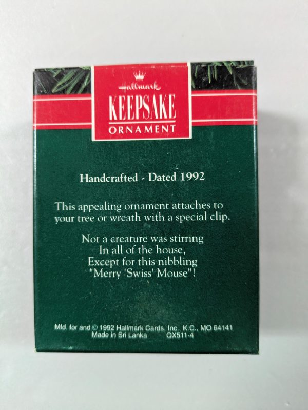 Hallmark Ornament Merry "Swiss" Mouse 1992 - Image 2