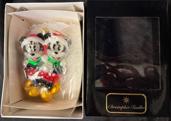 1996 Christopher Radko Mickey and Minnie Holiday Skaters MIB