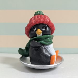 1981 Vintage Merry Miniatures Sledding Penguin