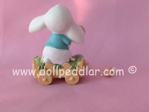 1988 Vintage Merry Miniatures Easter Bunny Pull-Wagon - Image 2