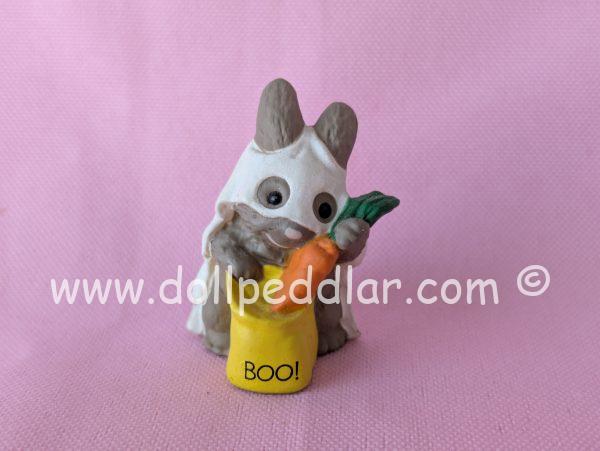 1989 Vintage Merry Miniatures Bunny in Ghost Costume