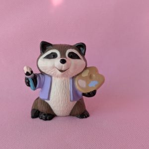 1989 Vintage Merry Miniatures Artist Raccoon