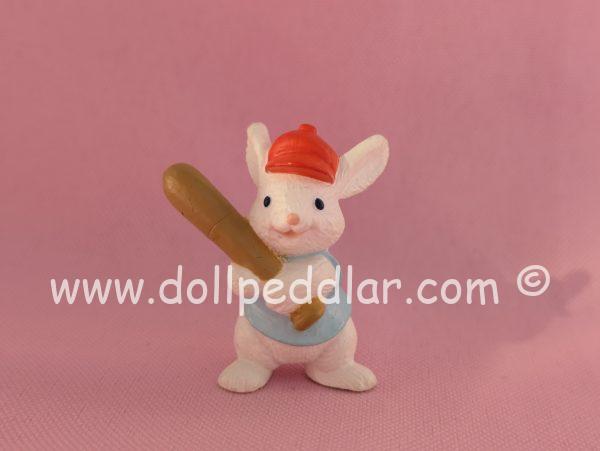 1990 Vintage Merry Miniatures Bunny at Bat