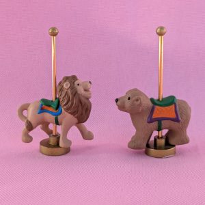 1990 Vintage Merry Miniatures Carousel Lion and Bear