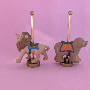 1990 Vintage Merry Miniatures Carousel Lion and Bear