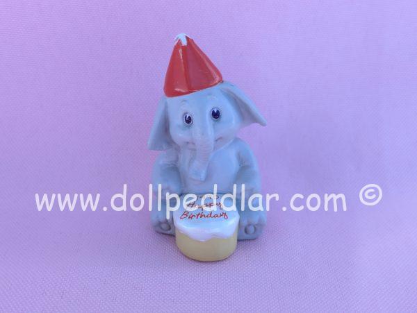 1990 Vintage Merry Miniatures Birthday Elephant