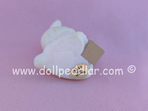 1991 Vintage Merry Miniatures Flocked Bunny with Baby Blocks - Image 4