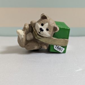 1991 Vintage Merry Miniatures Puppy Playing with Present