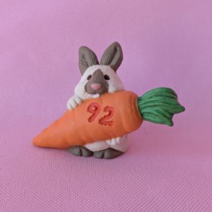 1992 Vintage Merry Miniatures Bunny with Big Carrot
