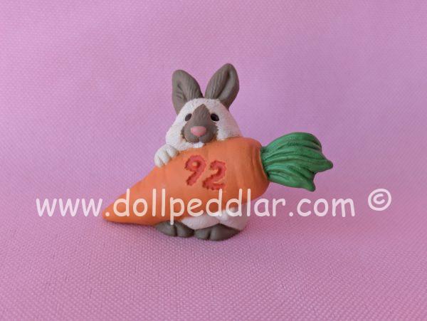 1992 Vintage Merry Miniatures Bunny with Big Carrot