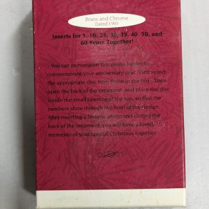 Hallmark Ornament 10 Year Anniversary Photo Holder 1993 NRFB