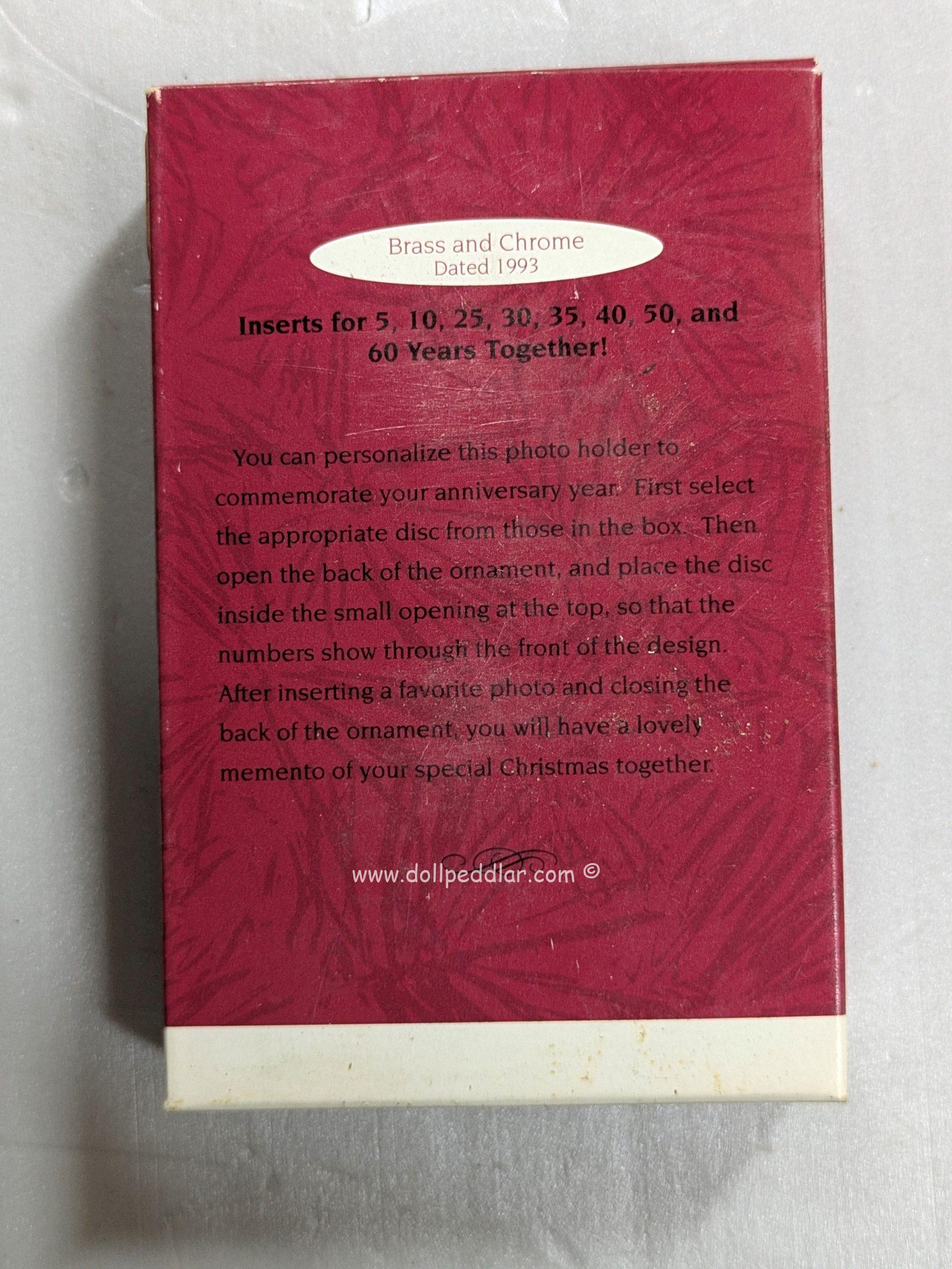 Hallmark Ornament 10 Year Anniversary Photo Holder 1993 NRFB - Image 2
