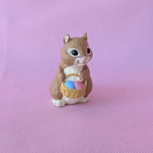 1994 Vintage Merry Miniatures Squirrel Carrying Easter Basket