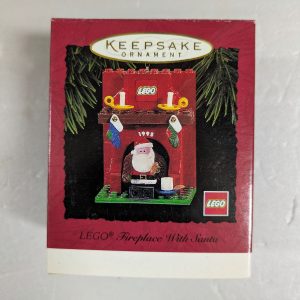 Hallmark Ornament Lego Fireplace with Santa 1995 NRFB