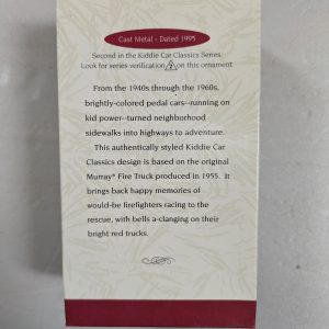 Hallmark Ornament Murray Fire Truck 1995 NRFB