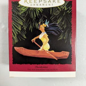 Hallmark Ornament Pocahontas in Canoe NRFB, New