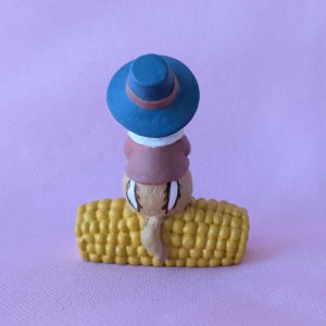 1995 Vintage Merry Miniatures Chipmunk Sitting on Ear of Corn