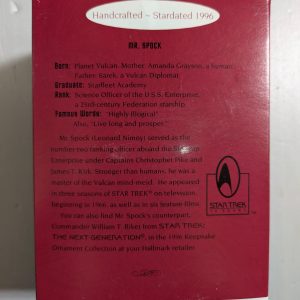 Hallmark Ornament Mr. Spock 1996 NRFB