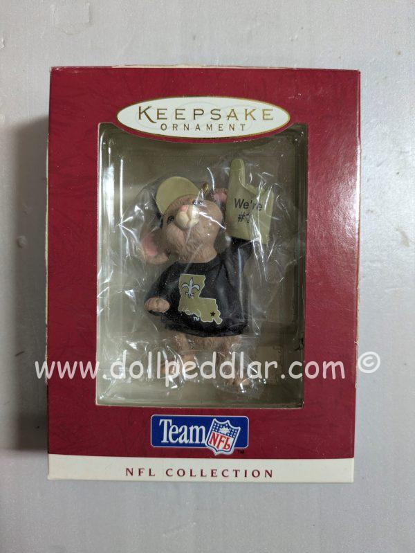 Hallmark Ornament NFL Saints #1 Mouse Fan 1996 NRFB