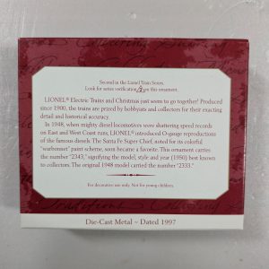 Hallmark Ornament 1950 Santa Fe F3 Diesel Locomotive 1997 NRFB