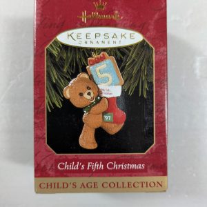 Hallmark Ornament Child’s Fifth Christmas 1997 NRFB