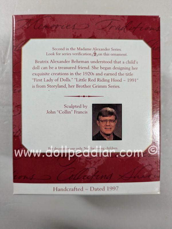 Hallmark Ornament Madame Alexander Little Red Riding Hood 1997 - Image 3