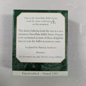 Hallmark Ornament Snowflake Ballet 1997 NRFB