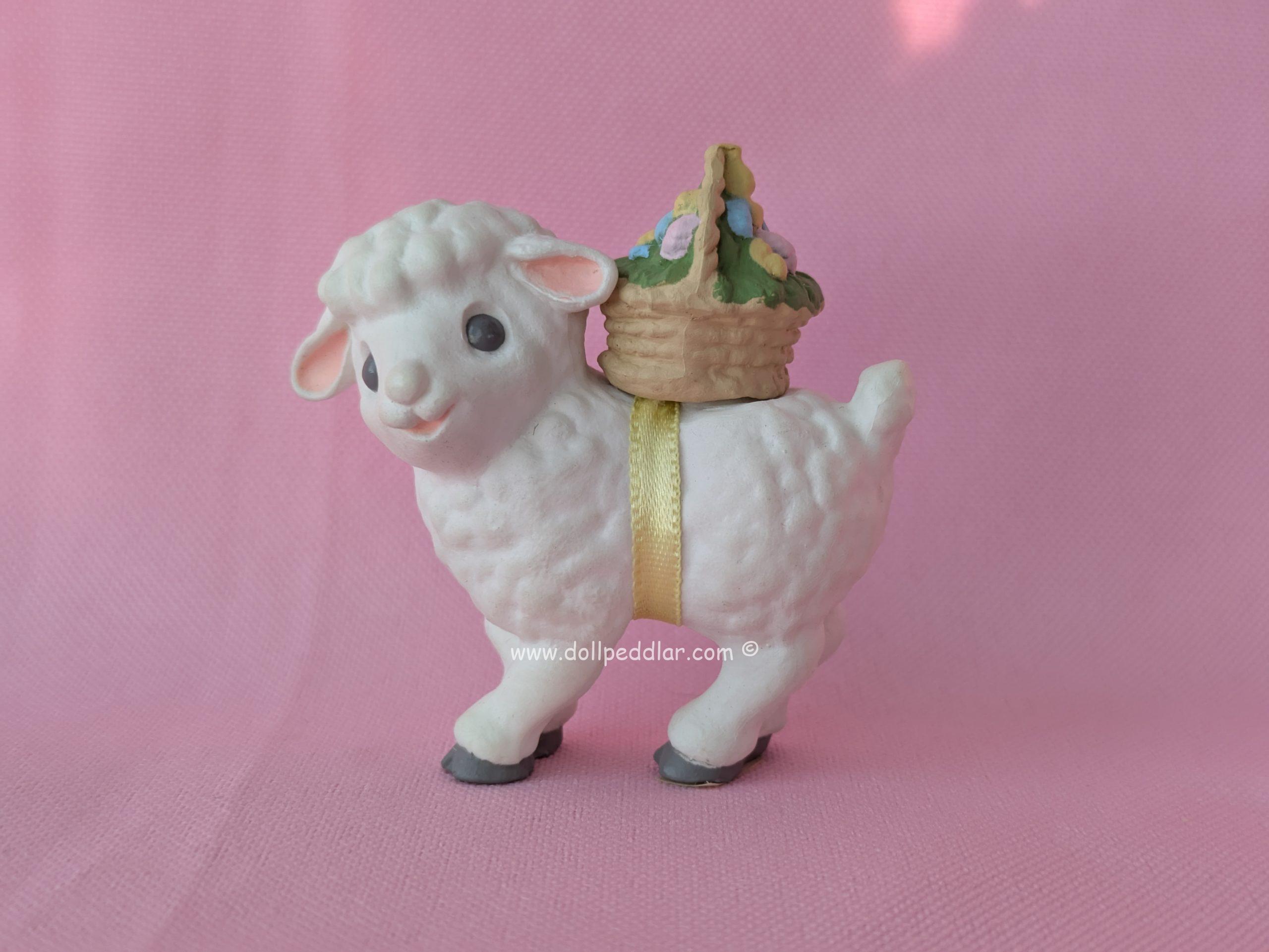 1989 Vintage Merry Miniatures Lamb with Basket