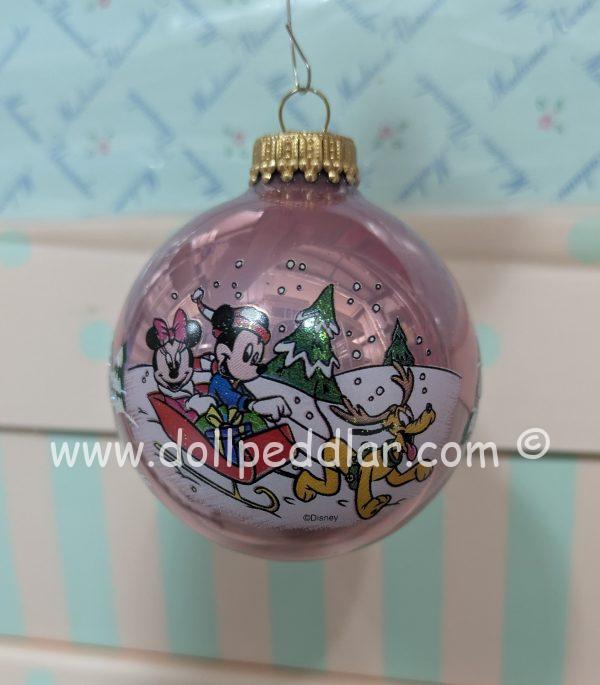 Mickey Unlimited Pink Glass Ornament