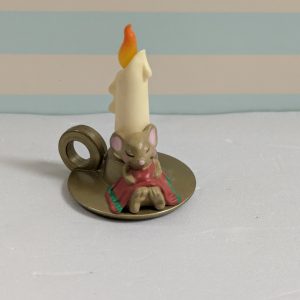 1985 Vintage Merry Miniatures Mouse Sleeping on Candlestick