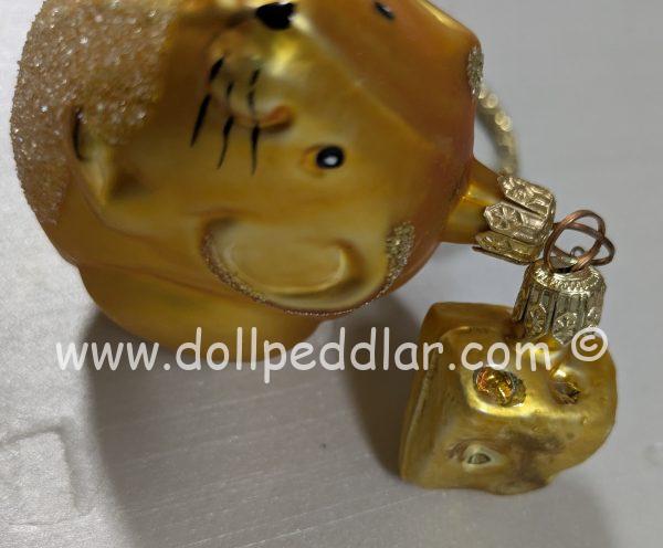 Gold Mouse with Cheese Christmas Tree Ornament - Image 2