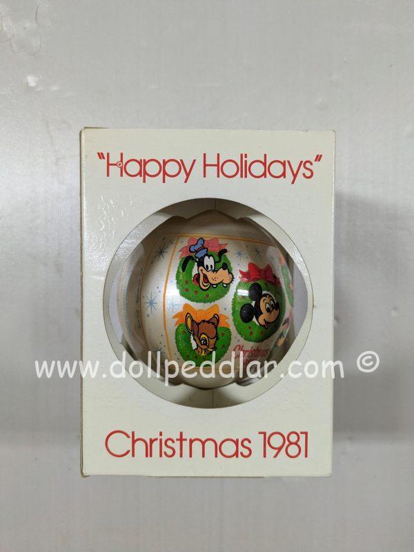 "Happy Holidays" Disney Christmas 1981 Ornament NIB